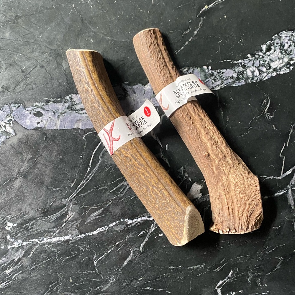 🐶  Bones & Chews, USA Made Elk Antler Split Dog Chew, 8.0”-9.5”, Large - QTY 2